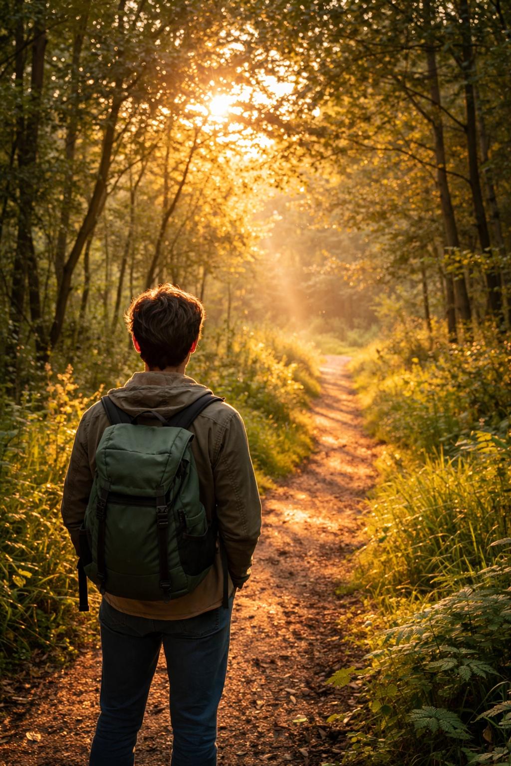 Boy in woods